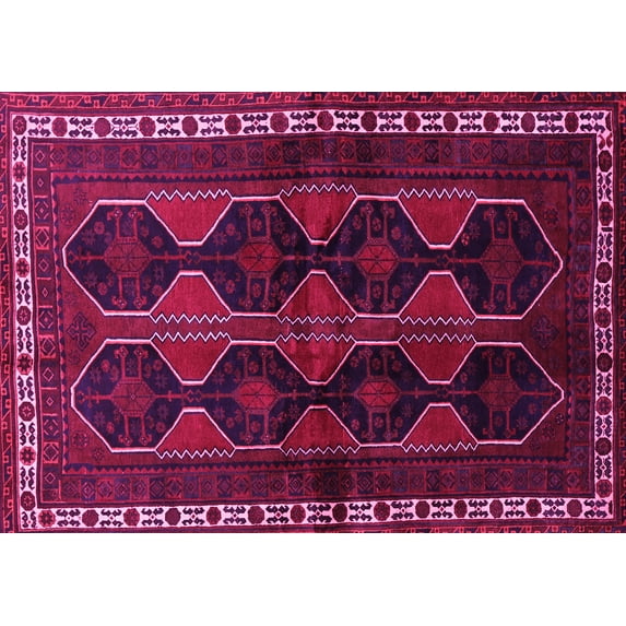 Ahgly Company Indoor Rectangle Persian Pink Traditional Area Rugs, 7' x 9'