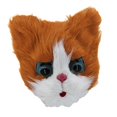 thumbnail image 1 of Máscara de cabeza de gato de felpa Perfecl disfraz realista amarillo, 1 of 8