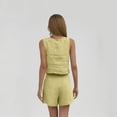 thumbnail image 5 of Lumtrix Linen Short Sets For Women 2 Piece Square Neck Sleeveless Tops And Shorts Matching Set Boho Summer Travel Vacation Outfits Yellow XL, 5 of 7