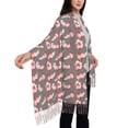 thumbnail image 4 of Honeii cute pink axolotl Print Scarf Oversized Scarf Tassel Fall Winter Thick Scarf Warm Shawl Women,Women's Scarves & Wraps, 4 of 8