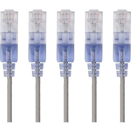 UPC: 0738501151470 | Monoprice 5-Pack  SlimRun Cat6A Ethernet Network Patch Cable  14ft Gray
