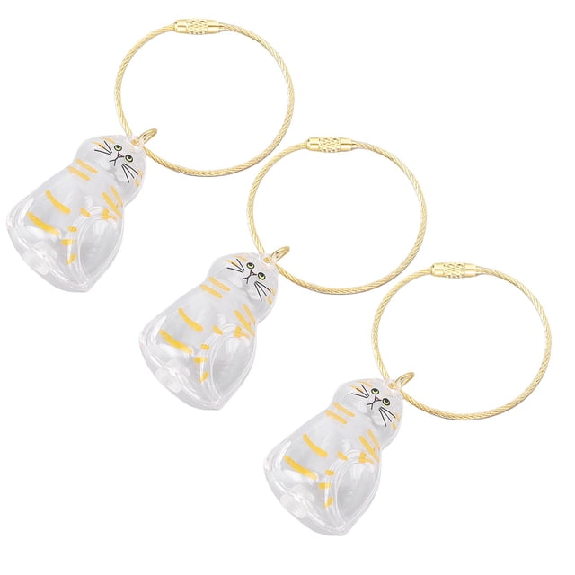 3 Llaveros Conmemorativos De Pelo De Gato, Llavero De Recuerdo De Piel De Mascota, Colgante Transparente De Pelo De Gato Con Tapa A Presión Segura Para Amantes De Los Gatos Y
