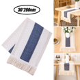 thumbnail image 2 of Camino de mesa de macramé con borlas huecas, decoración decorativa para el hogar bohemio Blue11.8 × 110.2inch, 2 of 8