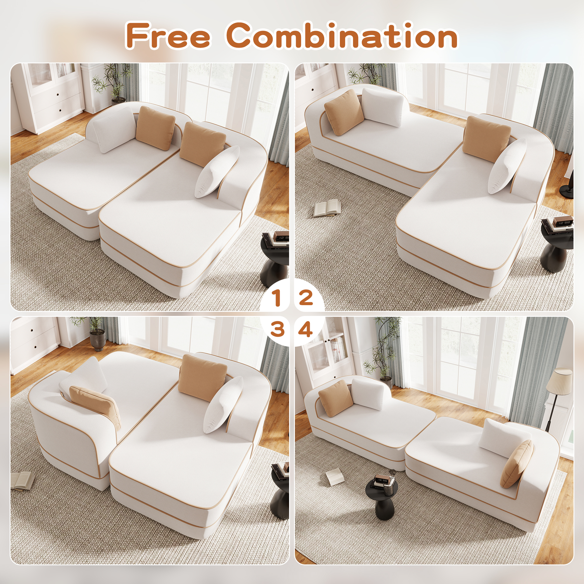 Alvantor 77"Cloud Sectional Couch with Chaise, L-Shape Teddy Fabric Boneless Sofa with Deep Seat, Modern 2-Seat Upholstered Sofa for Living Room,Black