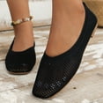 thumbnail image 6 of Mostsola Flats for Women Lightweight Dress Shoes Square Toe Knit Mesh Slip on Casual Walking Shoes, 6 of 8