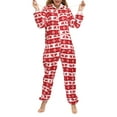 thumbnail image 6 of Women's Christmas Hoodie One-piece Pajamas Fleece Women's Fawn Snowflake Printed One Piece, 6 of 9