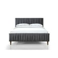 thumbnail image 4 of Omax Decor Spencer Wood/Fabric Upholstered Queen Platform Bed in Dark Gray, 4 of 7