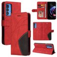 thumbnail image 1 of Compatible Motorola Edge 20 pro/Edge s pro Case, Leather Wallet Case Stand View Magnetic Clasp Book Flip Folio Phone Cover - Red, 1 of 5
