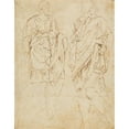 thumbnail image 2 of Nicolas Poussin 20x24 Gold Ornate Framed and Double Matted Museum Art Print Titled - Two Studies of an Ancient Statue (1645), 2 of 4