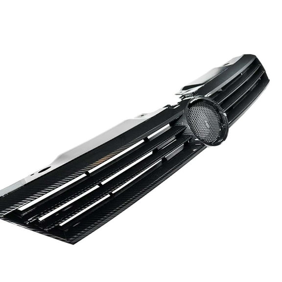 BST BSSP Front Bumper Upper Grille Carbon Fiber Print Finish Grill Assembly For 2011-2014 VW Volkswagen Jetta, Replacement # VW1200151
