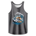 thumbnail image 2 of Tank Tops Men Funny Graphic Sleeveless Crewneck T Shirts Casual Beach Summer Gym Muscle Breathable Vests Dark Gray XL, 2 of 3