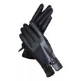 thumbnail image 1 of Guantes De Piel Negros Mujer Térmicos Suaves Con Hebilla, 1 of 4