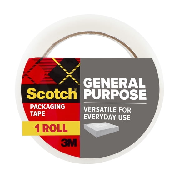 Scotch Shipping Packaging Tape, General Purpose, 3 in Core, 1.88 in x 54.6 yd, 1 Refill Roll