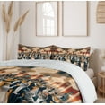 thumbnail image 3 of Ambesonne Cat Duvet Cover Set, Waltz Dancing Kitty Couples, Queen, Petrol Blue and Orange, 3 of 6
