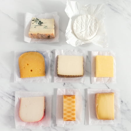 igourmet Cheese Sampler - Our Royal 8-Cheese Assortment contains Blue Cheese, Goat Cheese, Nutty, Smoked, Tangy, Spanish Cheese, Goat Cheese, Creamy, and Swiss