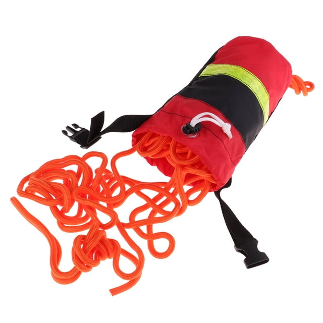Safety Throw Bags Rescue Kayaking Reflective Throw Kayak & Boat Line Rope Lightweight 31 Meters Non-reflective Rope Red Black Bag