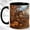 Black, variant on Autumn Cottage Coffee Mug, Pumpkin House Mug, Ceramic 11 oz