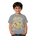 thumbnail image 4 of 250 Anniversary USA Shirt Kids Shirts Patriotic Boys Graphic Independence Day Print Tee for Children Light Gray 6 Years-7 Years, 4 of 4