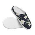 thumbnail image 3 of Fotbe Lilies Flowers Pattern Women's Fuzzy Curly Fur Memory Foam Loafer Slippers Indoor Outdoor Slippers Winter Home Shoes-39/40, 3 of 7