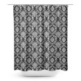 thumbnail image 1 of S4Sassy Black Stripe & Vector Design Damask Decorative Waterproof Printed Shower Curtain Roller Hooks Drapes-60 x 70 Inch, 1 of 6