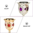 thumbnail image 4 of 2pcs Small Alloy White Wine Goblets Flower Pattern Cup Wine Cup for Party, 4 of 6