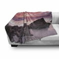 thumbnail image 3 of Landscape Soft Flannel Fleece Blanket, Australian Seascape Image with Rocks Ocean Deep Sea Rocks Sunrise Dawn Art Photo, Cozy Plush for Indoor and Outdoor Use, 60" x 80", Multicolor, by Ambesonne, 3 of 6