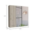 thumbnail image 4 of Sines Medicine Cabinet,Four Internal Shelves,Double Door-Light Gray,Gray Particle Board Bath Faucets Bathroom Storage, 4 of 7