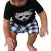 Toddler Baby Boy Fox T shirt Tops Plaid Shorts Pants Outfits Clothes Set
