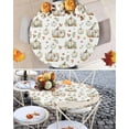 thumbnail image 6 of Round Fitted Tablecloths with Elastic Edge Autumn White Pumpkin Thanksgiving Oil-Proof Waterproof Wipeable Table Cover for Kitchen Dining Party Decor Farm Leaves Watercolor Table Clothes,55" - 60", 6 of 6