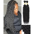 thumbnail image 1 of Cabello trenzado humano, 2 paquetes de 3.53 oz, 18 pulgadas, cabello humano a granel ondulado profundo para trenzar, sin trama, cabello trenzado rizado, cabello humano rizado a granel para trenzas boh, 1 of 5