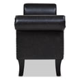 thumbnail image 5 of Kathy Roll Arm Entryway Accent Bench Vintage Black Brown Faux Leather, 5 of 5
