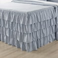 thumbnail image 4 of JML 4 Piece Ruffle Skirt Bedspread Cover Set,30" Drop Knitted Bed Skirt Coverlet,Queen,Navy, 4 of 6