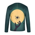 thumbnail image 4 of FDGIU Men's Halloween Graphic Tees Men Fashion Casual Print Sports Long Sleeves Round-Neck Blouses Shirts Casual Shirts, 4 of 5