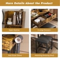 thumbnail image 6 of Jopath Vanity Desk with Mirror and Lights,Makeup Vanity Table with 2 Drawers and Metal Leg,Dressing Table for Bedroom,Dressing Room,Brown, 6 of 8