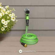 HydroTech FlatJacket 5/8 x 50ft Flexible Garden Hose– Kink-Free, Lightweight, Burst-Proof