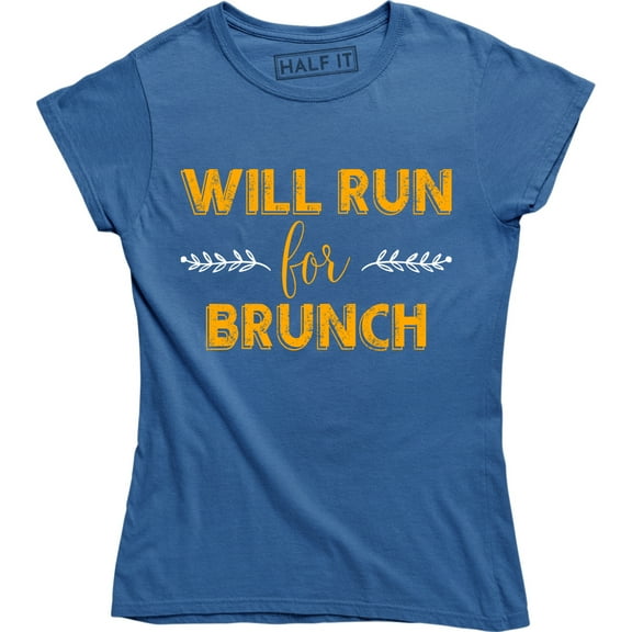 Will Run For Brunch Funny Vegan Vegetarian Fitness Workout Women's T-Shirt