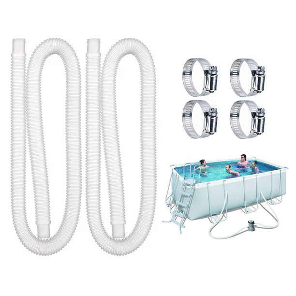 Manguera para filtro de piscina Qytuiok de 150 cm, diámetro de 1,25" y 4 abrazaderas