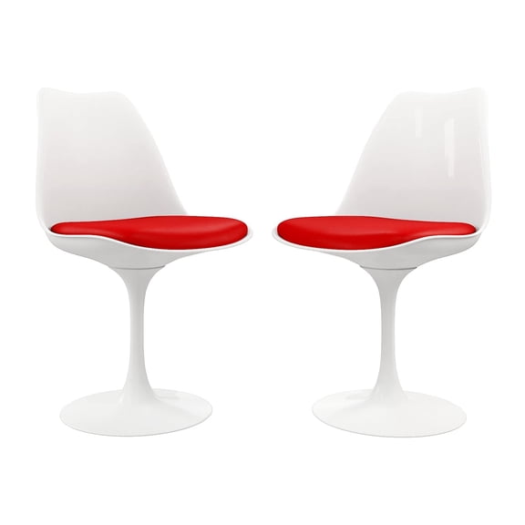 Aron Living Rose 17.5" Plastic and Metal Dining Chairs in Red (Set of 2)
