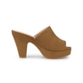 thumbnail image 3 of BLISSFUL STEP Women's Shoes Chunky Platform Open Toe Slides Block Heel Sandals Brown 10, 3 of 7