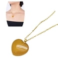 thumbnail image 2 of Collar de Corazón en Chapa Oro 18K, Cuarzo Rosa, Aventurina, Agata, Obsidiana. Gemoterapia, Energiza Chakras, Curación Reiki, Feng Shui - Agata Amarilla MADIOLA Chapa Oro, 2 of 5