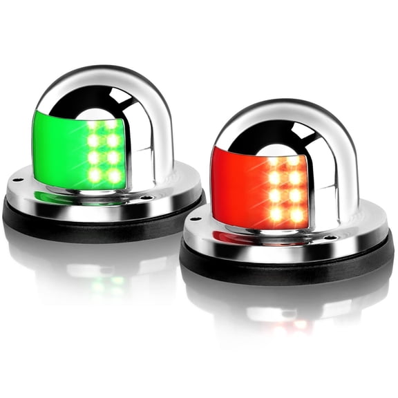 2pcs Boat Navigation Lights - LED Bow Light, Navigation Lights for Boats LED Red and Green, Boat Lights Navigation Horizontal Mount Sidelight