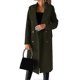 thumbnail image 1 of Women Woolen Jacket Turn-down Collar Solid Color Double-breasted Coat Mid Length Thermal Long Sleeved Commuting Dating Spring Fall Winter Overcoat, 1 of 5