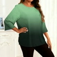 thumbnail image 3 of Womens Plus Size Tunic Tops with Leggings, 3/4 Sleeve Shirts for Women Oversized Fashion Ombre Tie Dye Crewneck T-Shirts, 3 of 5