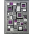 thumbnail image 2 of Handcraft Rugs Purple and Gray Abstract Geometric Modern Squares Pattern Area Rug, 2 of 10