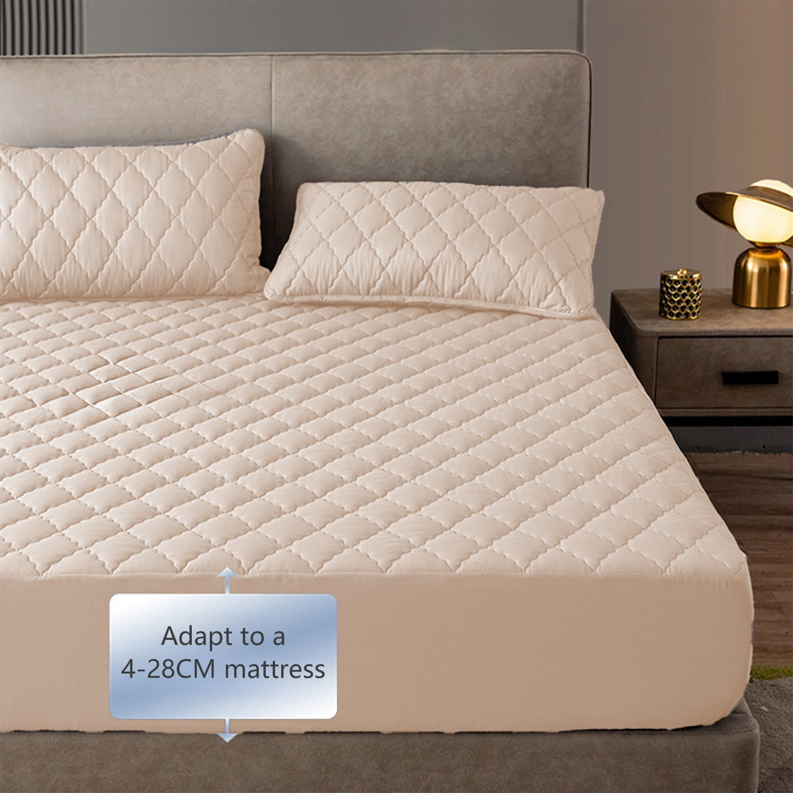 Splashproof Mattress Protector Laminated Bed Cover, Dust Proof Breathable Hypoallergenic Easy Clean Diaper Sheet Mattress Encasement, Bedroom Home Bedding Guest Room Hotel Bed Hat Essentials