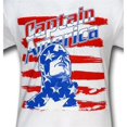 thumbnail image 2 of Captain America Brush Stripes White T-Shirt | S, 2 of 2