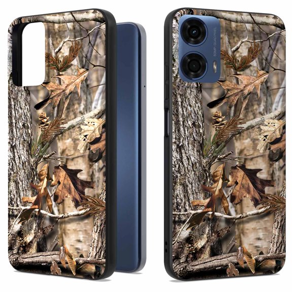CoverON Design For Motorola Moto G Power 5G 2024 Phone Case, Flexible Rubber Slim TPU Cover, Fall Camouflage