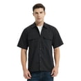 thumbnail image 1 of TOPTIE Short-Sleeve Work Shirt Straight Collar Utility Uniform Stain and Wrinkle Resistant-Black-XL, 1 of 7
