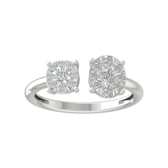 ARAIYA FINE JEWELRY 10K White Gold Lab Grown Diamond Cluster Ring (1/2 cttw, D-F Color, VS1 Clarity) Size 6.5