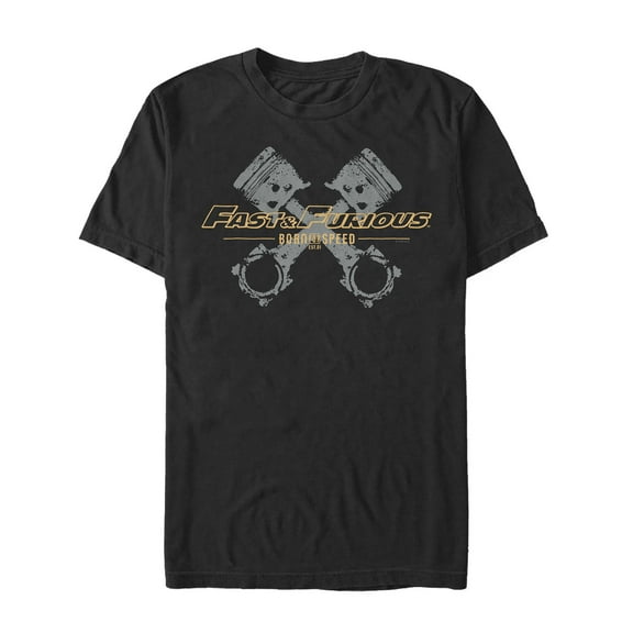Men's Fast & Furious Piston Speed Graphic Tee Black Medium